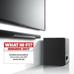 获奖信息：果博搭载DTS Virtual:X?技术的新款回音壁YAS-207 荣获What Hi-Fi?五星好评